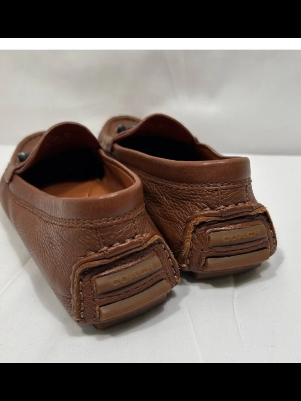 Coach Brown Pebble Leather Bit Loafers
